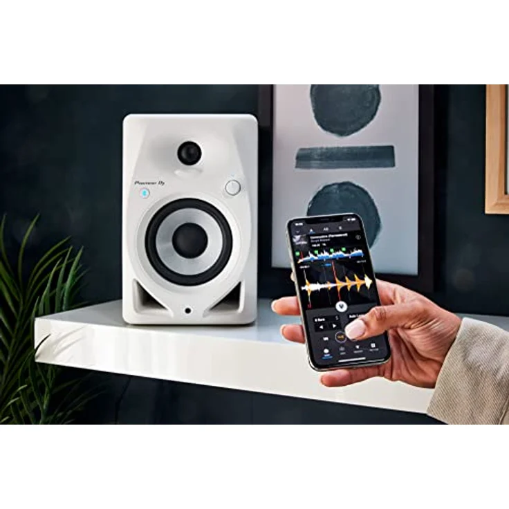 Pioneer DJ DM-40BT, Bluetooth-Lautsprecher mit druckvollem Basssound und Class-D-Verstärker, Silber, EU Plug 220V – Bild 4