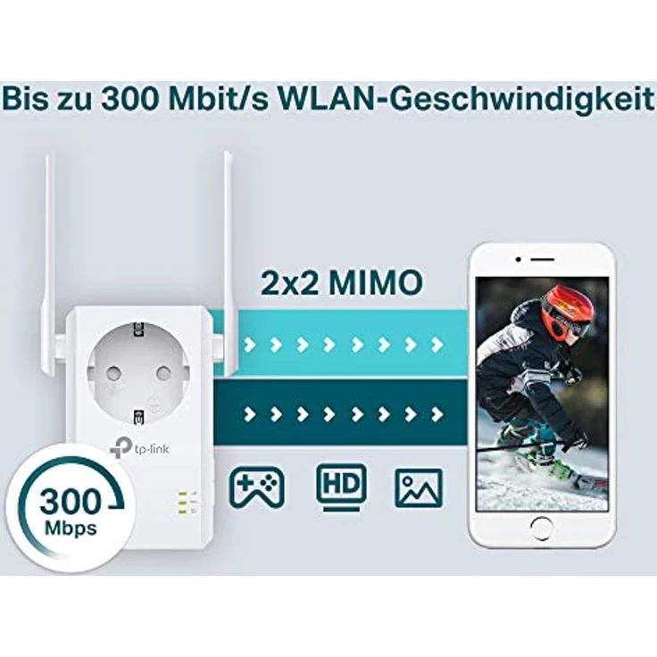 TP-Link TL-WA860RE WLAN Repeater mit integrierter Steckdose, 300 Mbit/s, App Steuerung, LAN Port, weiß – Bild 5
