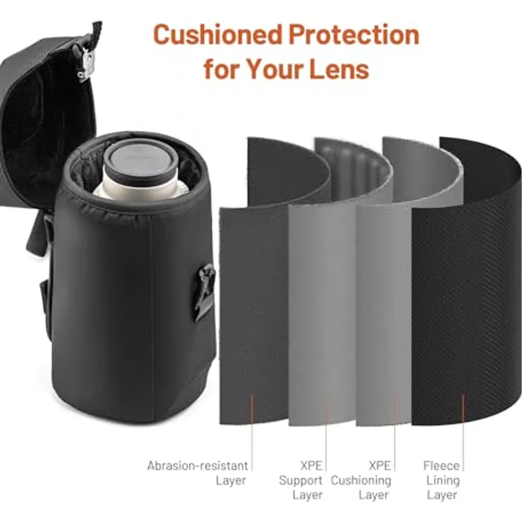 PGYTECH Linsentasche L, Aufbewahrungstasche für DSLR Kamera-Objektive mit magnetischer Schnalle, gepolstert, spritzwassergeschützt, kompatibel mit Sony/Canon/Nikon – Bild 3