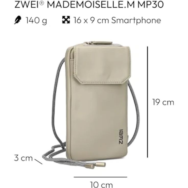 Zwei Mademoiselle.M Handytasche 10 cm aus 100% Polyurethan, gelb, 10 cm x 3 cm x 19 cm – Bild 3