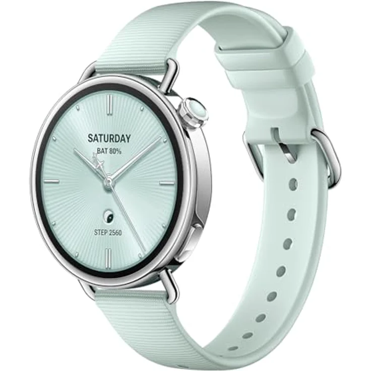 XIAOMI Watch S4, 41mm Smartwatch mit Fluororubber-Armband in Mint Green, Hochpräzisions-Temperatursensor, 150+ Sportmodi, Notruffunktion – Bild 1