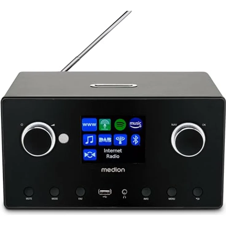 Medion® Internet-Radio (AM/FM, Amazon Music, MW/UKW, Spotify, WiFi, DAB+, 30 W, P85444) in Titanfarben – Bild 6