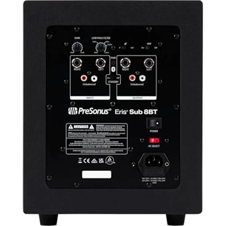 PreSonus Eris Sub 8BT – Aktiver 8" Studio-Subwoofer mit Bluetooth für Multimedia, Gaming und Musikproduktion in Studioqualität – Bild 2