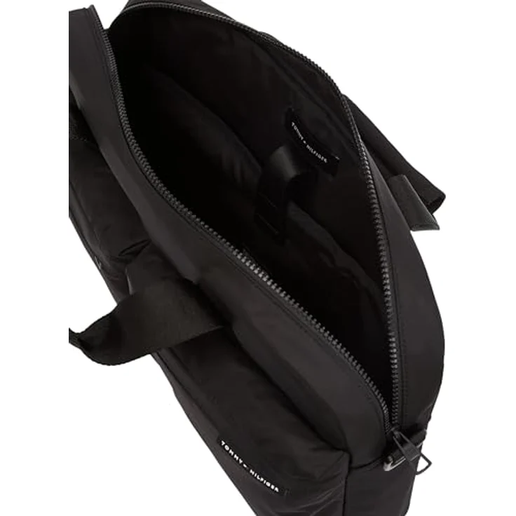 Tommy Hilfiger TH ELEMENT REPREVE COMPUTER BAG, Laptoptasche für Herren, Umhängetasche in Schwarz, mit Reißverschluss und verstellbarem Schulterriemen – Bild 4