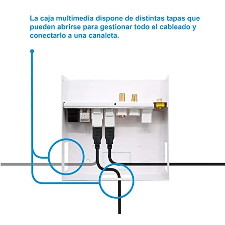 Nanocable 10.35.0003, Multimedia-Wandanschlussdose RJ-45 in Weiss mit HDMI, VGA, USB und Audioanschlüssen, zwei RJ45-Netzwerkanschlüssen – Bild 11