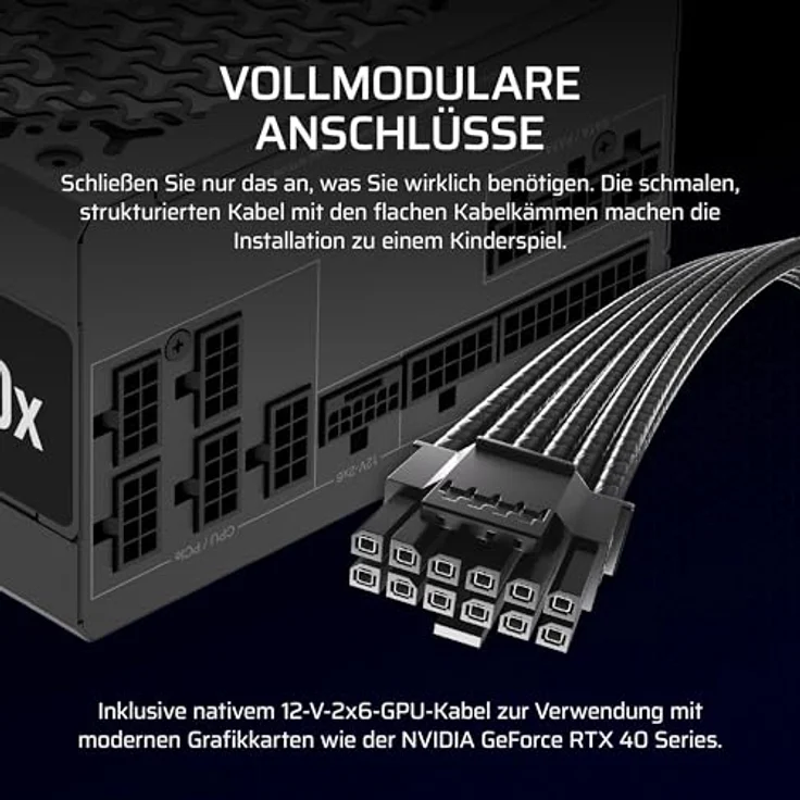 Corsair RM850x Vollständig modulares, geräuscharmes ATX-Netzteil in Schwarz - Cybenetics Gold-Effizienz, ATX 3.1-kompatibel, PCIe 5.1-Unterstützung - Preisvergleich – Bild 5