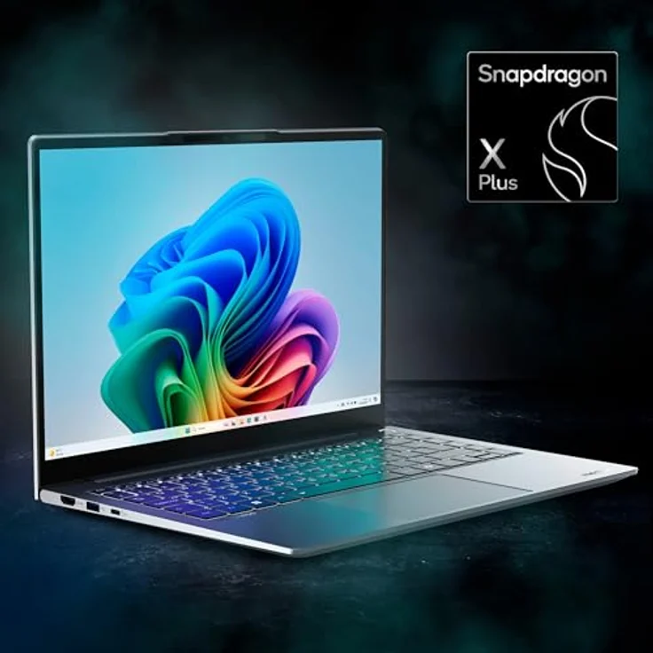 MEDION SPRCHRGD 14 S1 35,56 cm (14" Zoll 120Hz 2.8K WQXGA+) Laptop (Qualcomm Snapdragon X Plus, 16GB RAM, 512GB SSD, Win 11 Home, Schwarz) – Bild 3