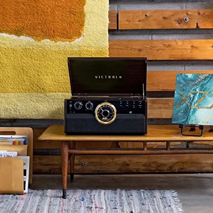 Victrola Empire 6-in-1 Plattenspieler, Bluetooth, integrierte Lautsprecher, braun – Bild 9