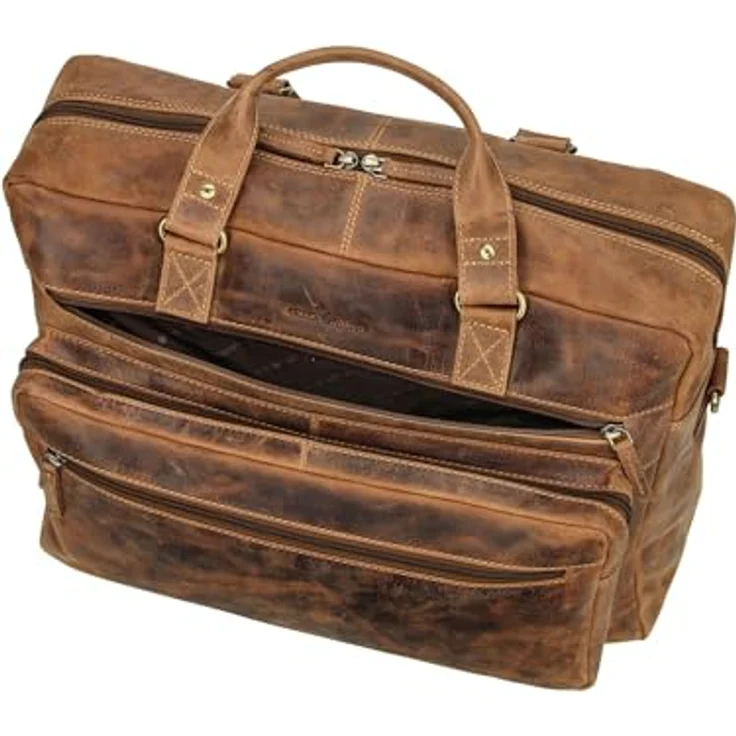 Greenburry Aktentasche Vintage 1539 (17.72"), Notebooktasche, Braun, aus hochwertigem Rindleder – Bild 4