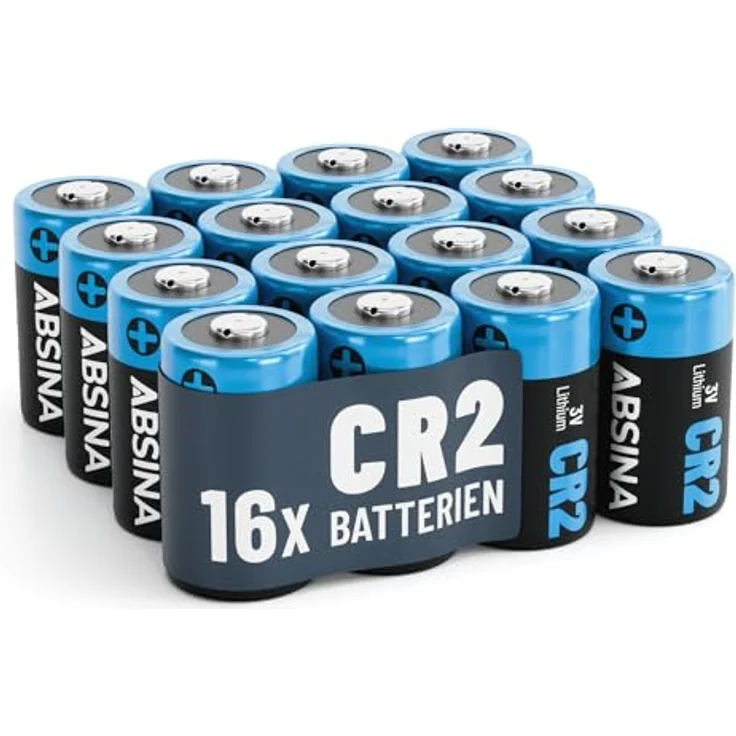 ABSINA 16x CR2 3V Lithium Batterie, auslaufsicher mit 800mAh Kapazität, ideal für Kamera und Taschenlampen – Bild 1