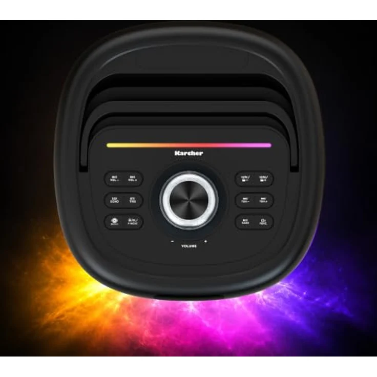 Karcher PS 4480, Bluetooth Party Speaker mit UKW Radio, LED Lichtshow und Mikrofon, schwarz – Bild 5
