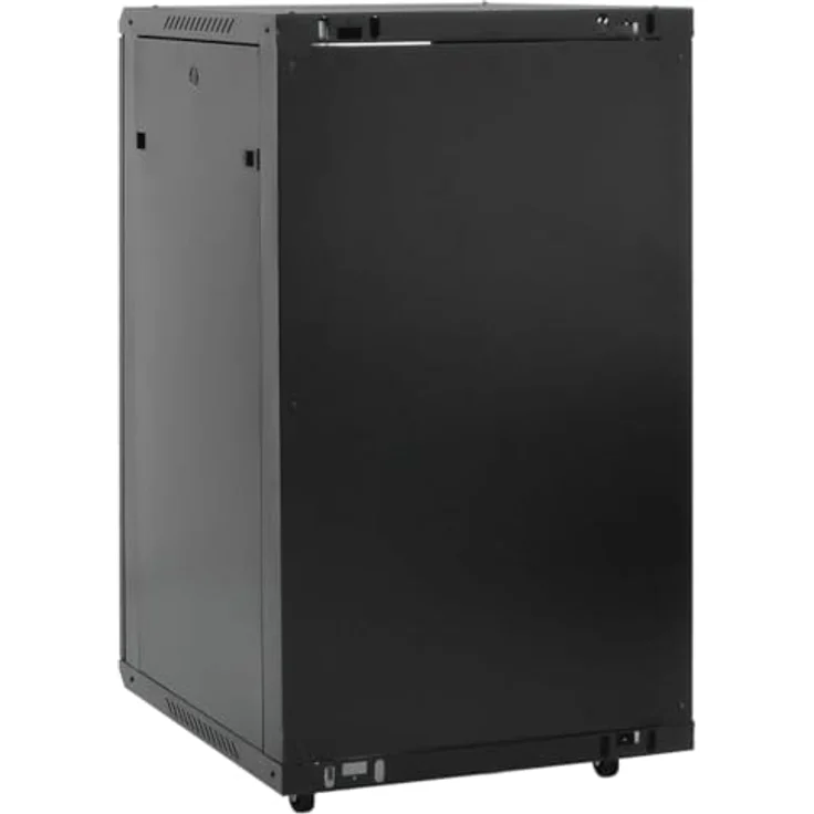 vidaXL Lexi 19 Zoll Serverschrank, 18U, abschließbar, Schwarz, aus kaltgewalztem Stahl mit abnehmbaren Seitenteilen – Bild 5