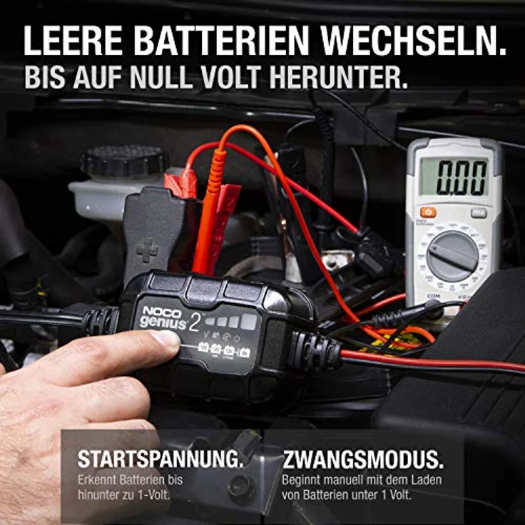 NOCO GENIUS2EU 2A Kfz-Ladegerät 6V/12V, intelligentes Ladegerät für Blei- und Lithium-Batterien, kompakt und effizient – Bild 3