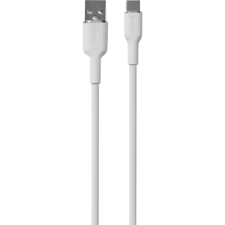 PURO PUUSBCICONWHI USB 3.2 Gen 1 Kabel, 1,5 m, USB A auf USB C, Weiß, schnelles Laden und Datenübertragung