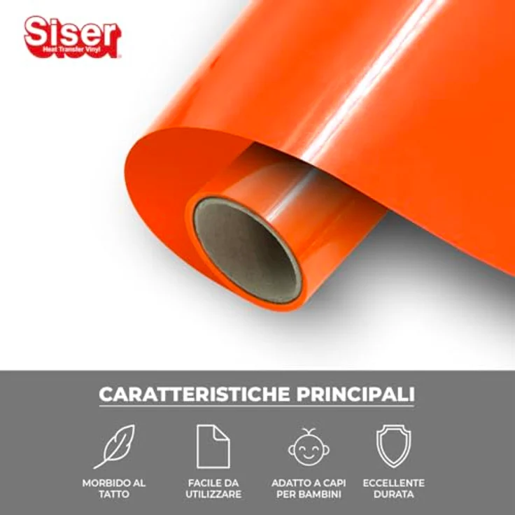 Siser Transferfolie, PVC-frei für Cad-Cut Anwendungen, Schnittbreite 30 cm, orange, hohe Waschbeständigkeit – Bild 2