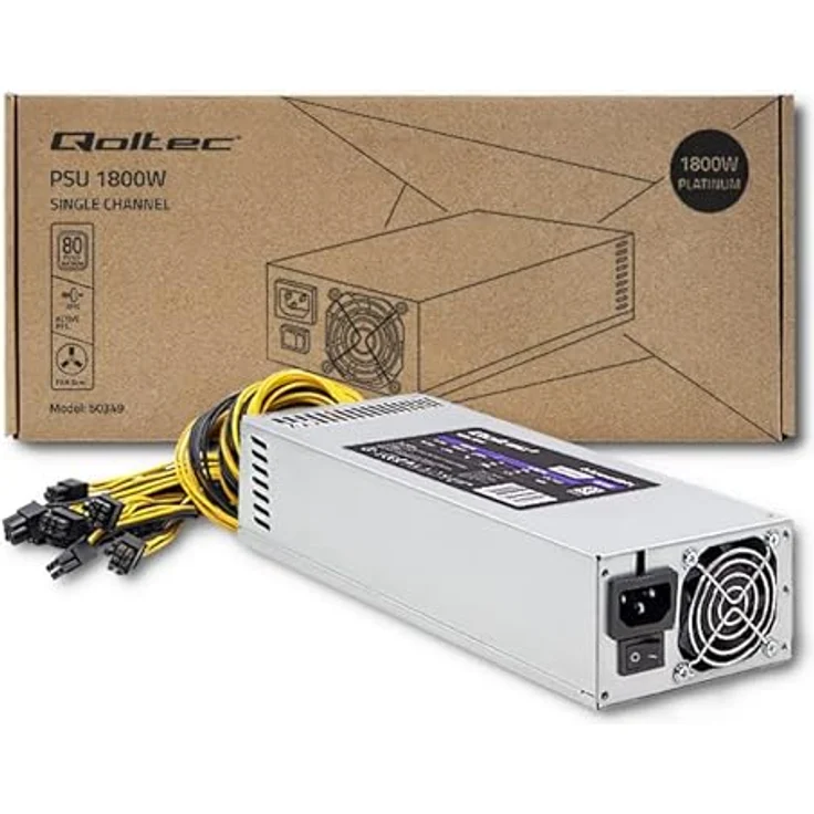 Qoltec 50349 PCI-E 1800W Power Supply 80 Plus Platinum Game Miner - Hochwertiges Netzteil für Gaming Miner, 80 Plus Platinum, langlebig, robust - Qoltec – Bild 5