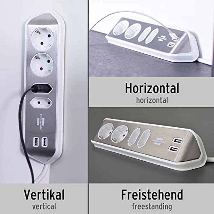 Brennenstuhl 1153590420 Tischsteckdose 1 Stück Silber,Weiß Schutzkontakt 1St. – Bild 3