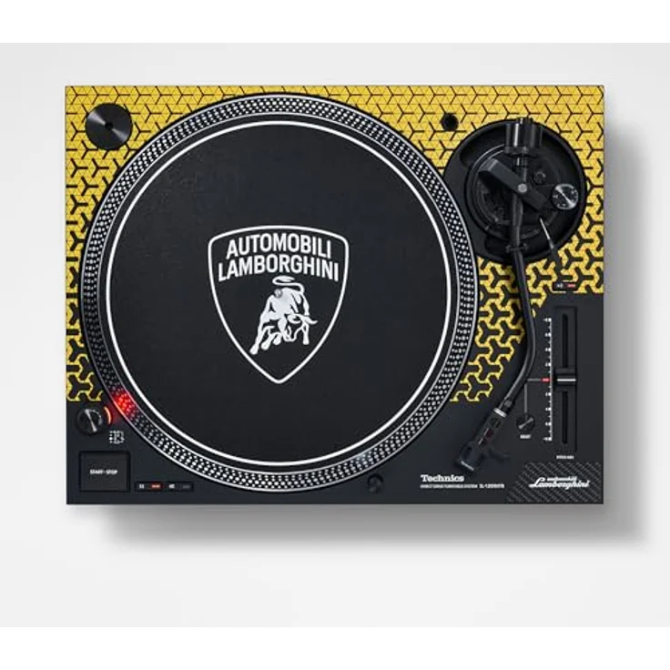 Technics SL-1200M7PEY, Lamborghini Edition Direktantrieb-Plattenspieler mit 3 Geschwindigkeiten, Kernlosem Motor und Nadelbeleuchtung, Gelb – Bild 3