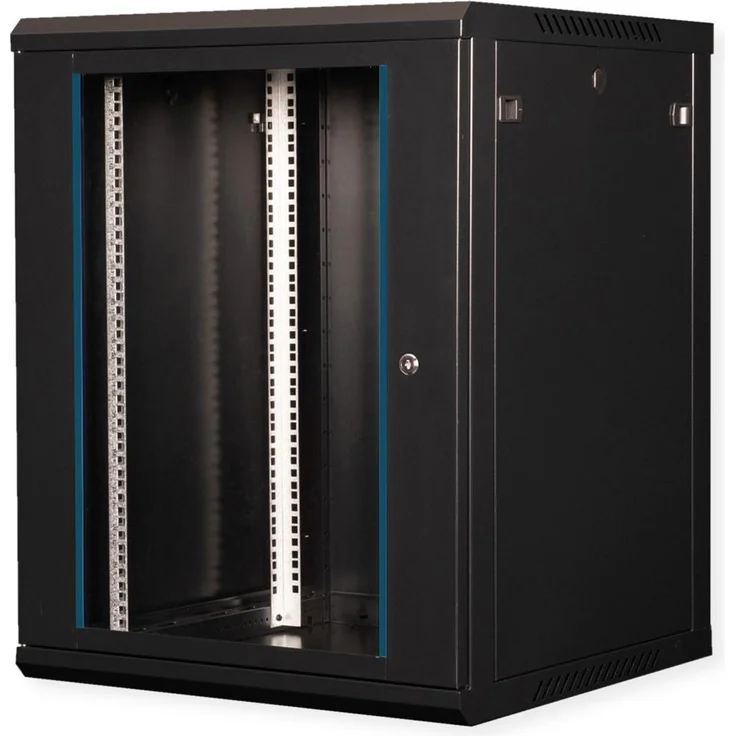 Value 19-Zoll Wandgehäuse 15HE, Bausatz, 600x600mm, Schwarz, platzsparend für Netzwerk- und Serverkomponenten