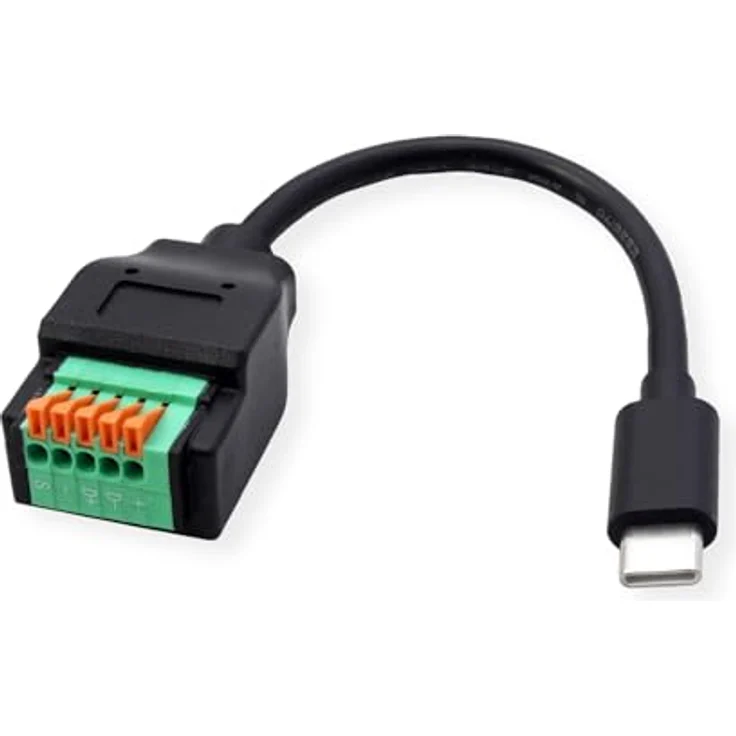 ROLINE Kabeladapter USB-Typ-C zu 5-Pin-Klemmleiste mit Drucktasten, 15 cm, für werkzeugfreien Anschluss – Bild 2