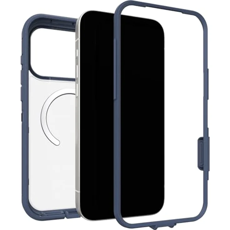 OtterBox Defender Series Pro XT Clear MagSafe Hülle für iPhone 17 Pro Max, stoßfest, 7x militärisch getestet, transparent/blau – Bild 4