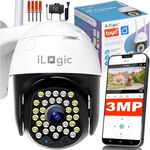 iLogic Überwachungskamera - Wasserdichte Aussenkamera PTZ Full HD 360 Grad WiFi Outdoor Kamera - Kompatibel mit TUYA - 2304x1296p 3mpx 4X Zoom - Nachtkamera in Schwarz - Preisvergleich