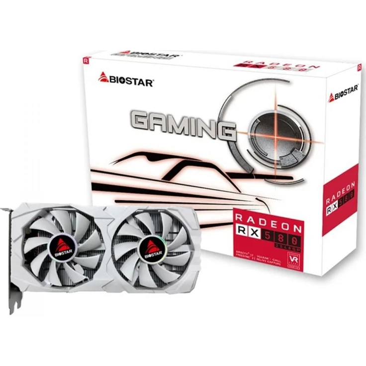 Biostar Radeon RX 580 8 GB, weiße D5-Grafikkarte