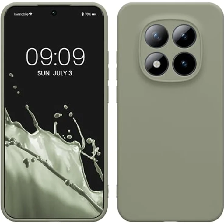 kwmobile Handyhülle für Xiaomi Redmi Note 15 Pro 5G, weiche Silikon Schutzhülle in Graugrün, flexibel und reißfest mit präzisen Ausschnitten für Kamera und Anschlüsse – Bild 1