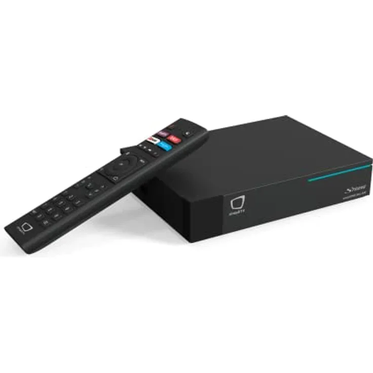 STRONG SRT-4150 simpliONE Box Satelliten-Receiver und Android Streaming-Box (4k UHD, Android TV, Aufnahme/Restart/Replay, Live TV, Google Play Store) schwarz