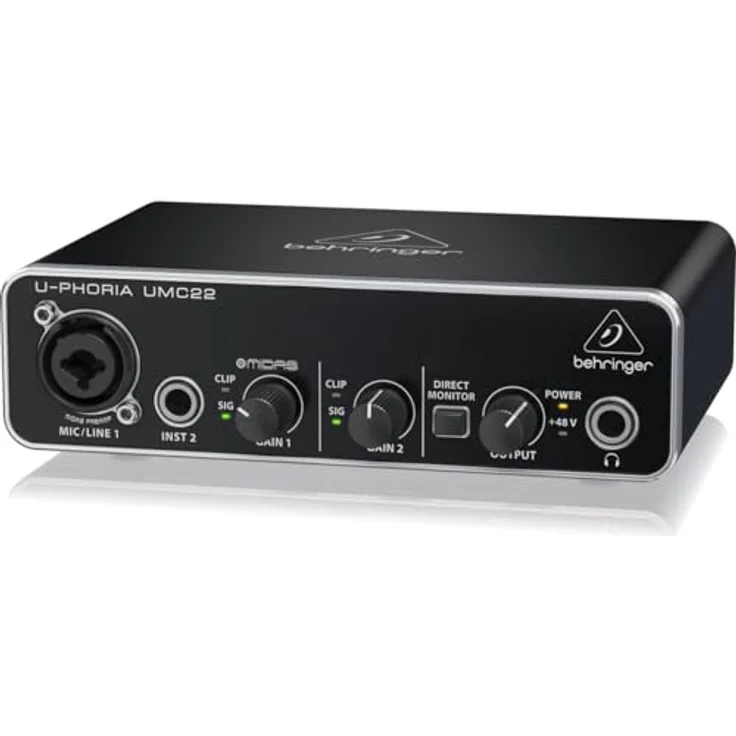 Behringer UMC22, Audiophiles 2x2 USB Audio Interface mit Midas Mic Vorverstärker und 48 kHz Auflösung – Bild 5