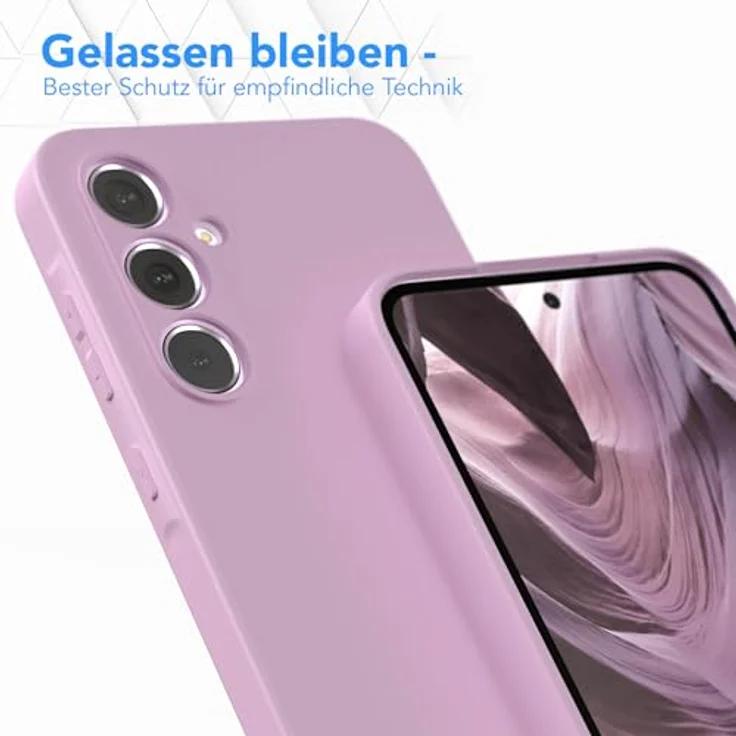EAZY CASE Silikonhülle für Samsung Galaxy A55, stoßfest, dünn mit Kameraschutz, violett, TPU Phone Bumper in Flieder – Bild 4