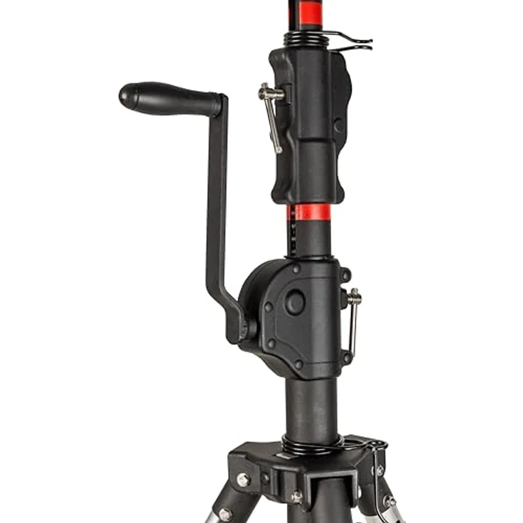 As - Schwabe Profi-Stativ XXL "Easy-Lift", teleskopierbar mit Höhenverstellung von 1,7 m bis 3,7 m, tragfähig bis 45 kg, schwarz – Bild 2