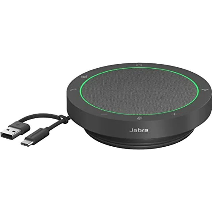 Jabra Speak2 40 tragbare Freisprechlösung, 4 Mikrofone mit Geräuschunterdrückung, 50 mm Breitband-Lautsprecher, Breitband-Audio, mit USB-A und USB-C, für MS-Teams zertifiziert, Dunkelgrau – Bild 1