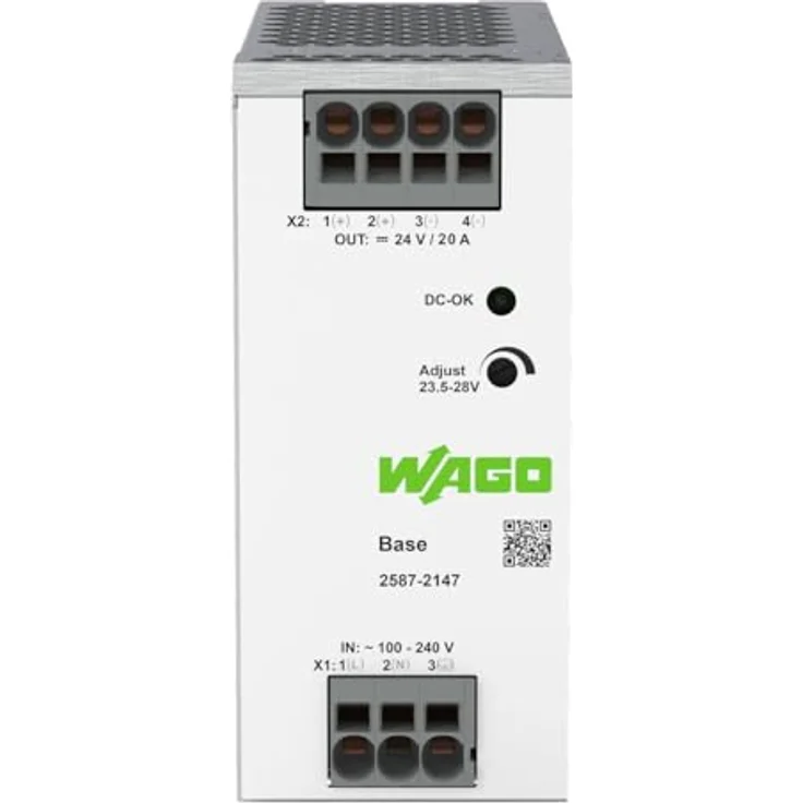 WAGO 2587-2147 Schaltnetzteil 24 VDC, 20 A, optische Zustandsanzeige, parallelschaltbar, galvanisch getrennte Ausgangsspannung – Bild 2