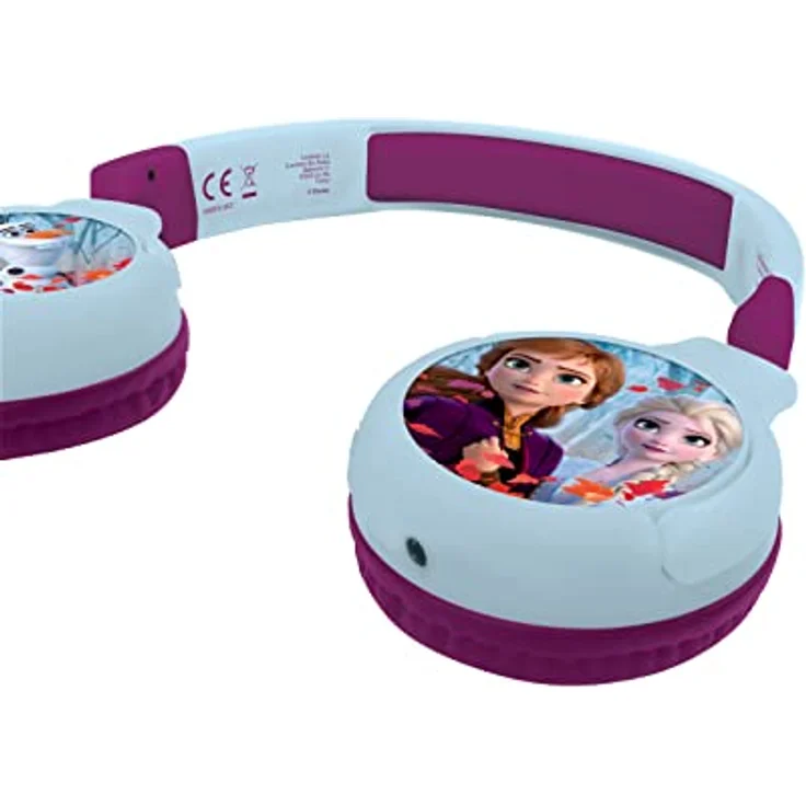 Lexibook HPBT010FZ Frozen 2-in-1-Bluetooth-Kopfhörer für Kinder-Disney ELSA Anna Olaf-Stereo Wireless Wired, Kindersicher für Jungen Mädchen, faltbar, verstellbar, blau-lila – Bild 3