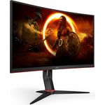 AOC Gaming CQ27G2S - 27 Zoll QHD Curved Monitor, FreeSync Premium (2560x1440, 165 Hz, HDMI 2.0, DisplayPort 1.2) schwarz-rot