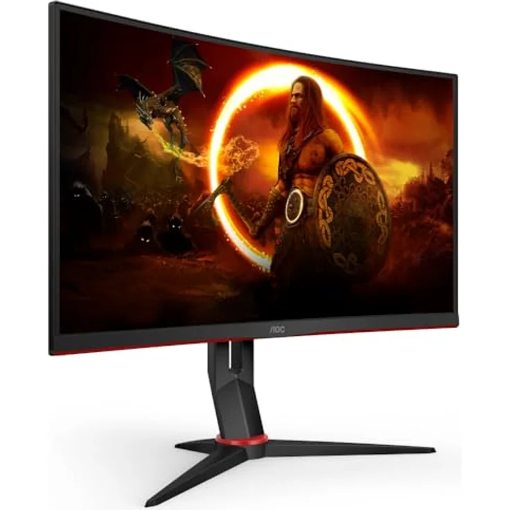 AOC Gaming CQ27G2S - 27 Zoll QHD Curved Monitor, FreeSync Premium (2560x1440, 165 Hz, HDMI 2.0, DisplayPort 1.2) schwarz-rot – Bild 1