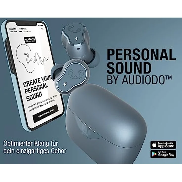 Fresh 'n Rebel Twins Elite, kabellose In-Ear-Bluetooth-Kopfhörer mit Adaptive Hybrid Noise Cancelling, Personal Sound by Audiodo, Mulitpoint Bluetooth, ENC-Mikrofon, 29 h Spielzeit (Dive Blue) – Bild 3