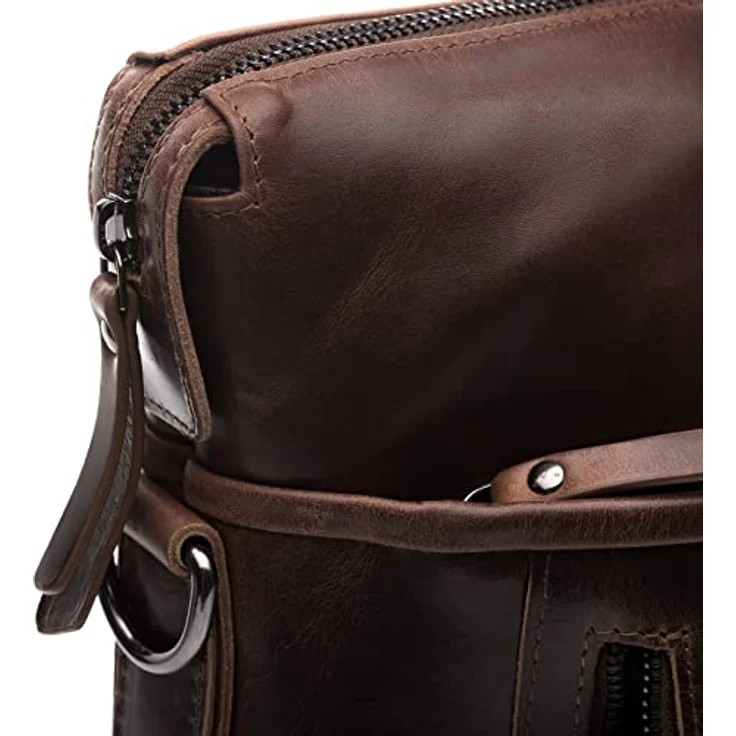 SID & VAIN große Laptoptasche London aus echt Leder - 15.4 Zoll Business-Tasche mit abnehmbarem Schultergurt - Ledertasche Herren Damen braun – Bild 4