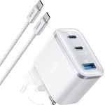 Anker Nano Ladegerät, 3-Port-Netzteil mit 70W, kompakt & stylisch für iPhone 17/Pro/Pro Max, MacBook Air, iPad, Pixel und Galaxy