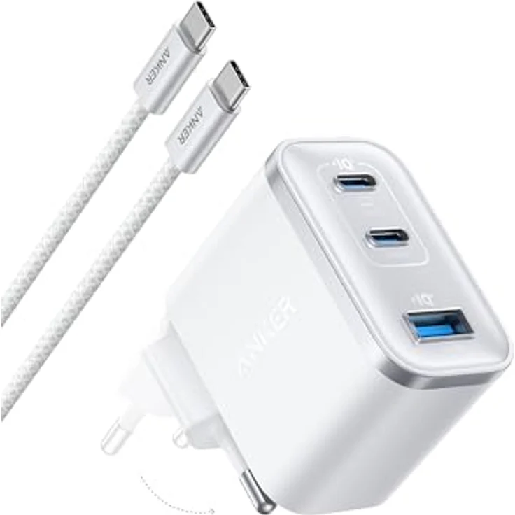 Anker Nano Ladegerät, 3-Port-Netzteil mit 70W, kompakt & stylisch für iPhone 17/Pro/Pro Max, MacBook Air, iPad, Pixel und Galaxy – Bild 1