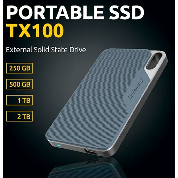 Intenso Externe SSD TX100, 250 GB Portable Solid State Drive, Super Speed USB 3.2 Gen 1x1 (5 Gbit/s), bis zu 500 MB/s – Bild 2
