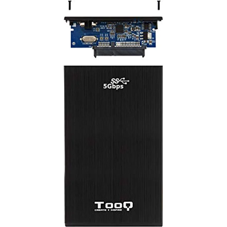 TooQ TQE-2522B - Gehäuse für 2,5 Zoll Festplatten (SATA I-II-III bis 9,5 mm Höhe, USB 3.0), Aluminium, LED Anzeige, schwarz, 50 g – Bild 6