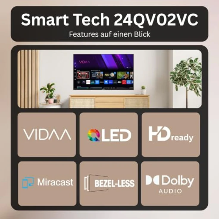 Smart Tech 24QV02VC QLED Fernseher 40 Zoll HD ready, 12 Volt, Triple-Tuner und VIDAA Smart TV – Bild 6