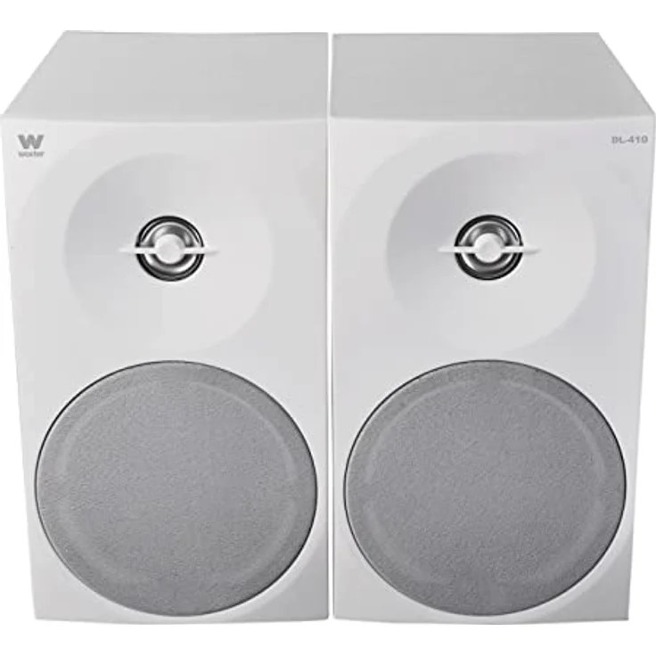 Woxter Dynamic Line 410 White - 2.0 Stereo-Lautsprecher (angetrieben mit 150W Leistung, Holz, 4, Woofer, 2 Hochtöner, 3,5 mm, RCA, Bassreflex-Control (Lautstärke, Höhen, Bass), weiß – Bild 6