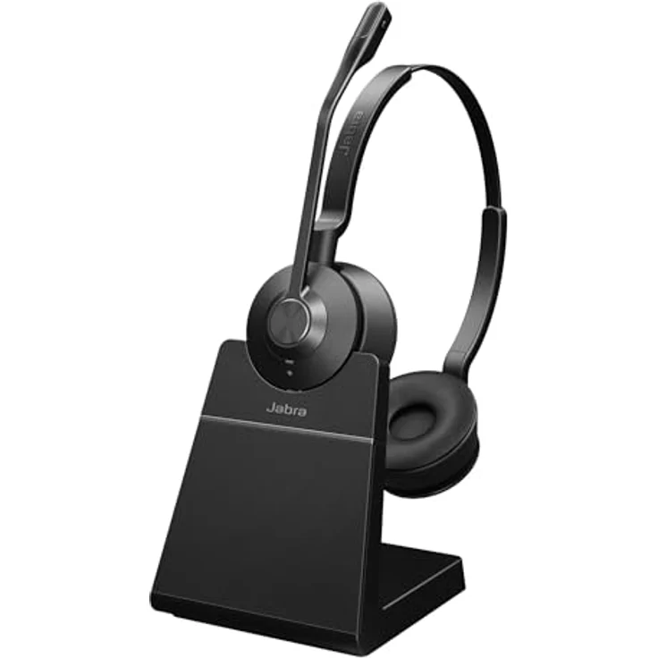 Jabra Engage 55 Stereo-Headset UC, Link 400a DECT-Adapter USB-A, 150m Reichweite, kristallklarer Sound, leicht und komfortabel, USB-C-auf-USB-A-Kabel, Tragetasche, Sicherheitsbroschüren, schwarz – Bild 2