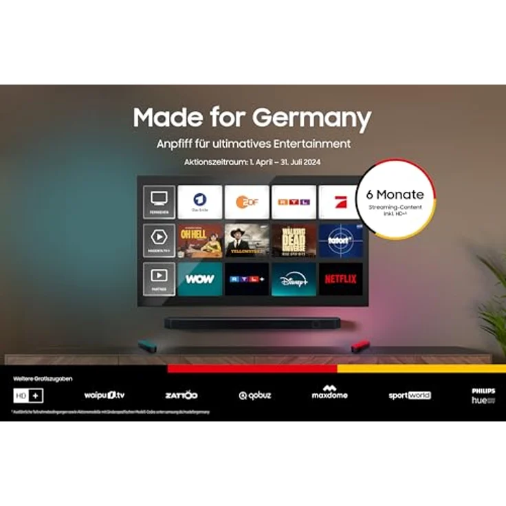 Samsung Crystal UHD 4K DU7179 Fernseher 65 Zoll, Samsung TV mit PurColor, 4K Upscaling, Crystal Prozessor 4K, Smart TV, GU65DU7179UXZG, Deutsches Modell [2024] – Bild 3