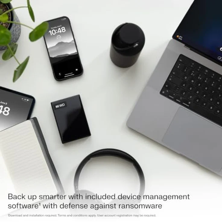 Western Digital My Passport WDBTBU0060BBK-WESN, 6 TB externe Festplatte, 2.5", USB-C, Schwarz, 256-Bit Hardwareverschlüsselung, inkl. WD Backup Software – Bild 4