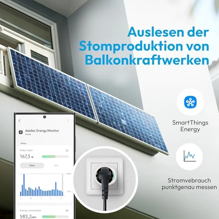Aeotec Smart Plug Type F WLAN, smarte Steckdose mit Echtzeit-Stromverbrauchsanalyse, integrierbar in Smart Home-Systeme – Bild 5