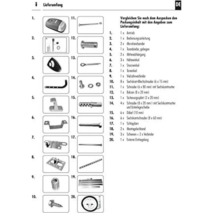 Rademacher RolloPort S2 Garagentorantrieb für Schwingtor & Sektionaltor, Führungsschiene kurz (Zugkraft: 700 N, Hubhöhe bis 2,25 m, Torgröße bis 10,5 m²), RP-S2-700N-6 – Bild 5